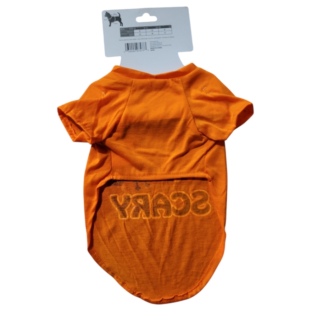 NWT Orange Black Bat I'm So Cute It's Scary Halloween T-Shirt Dog Cat Sz M - Picture 2 of 2